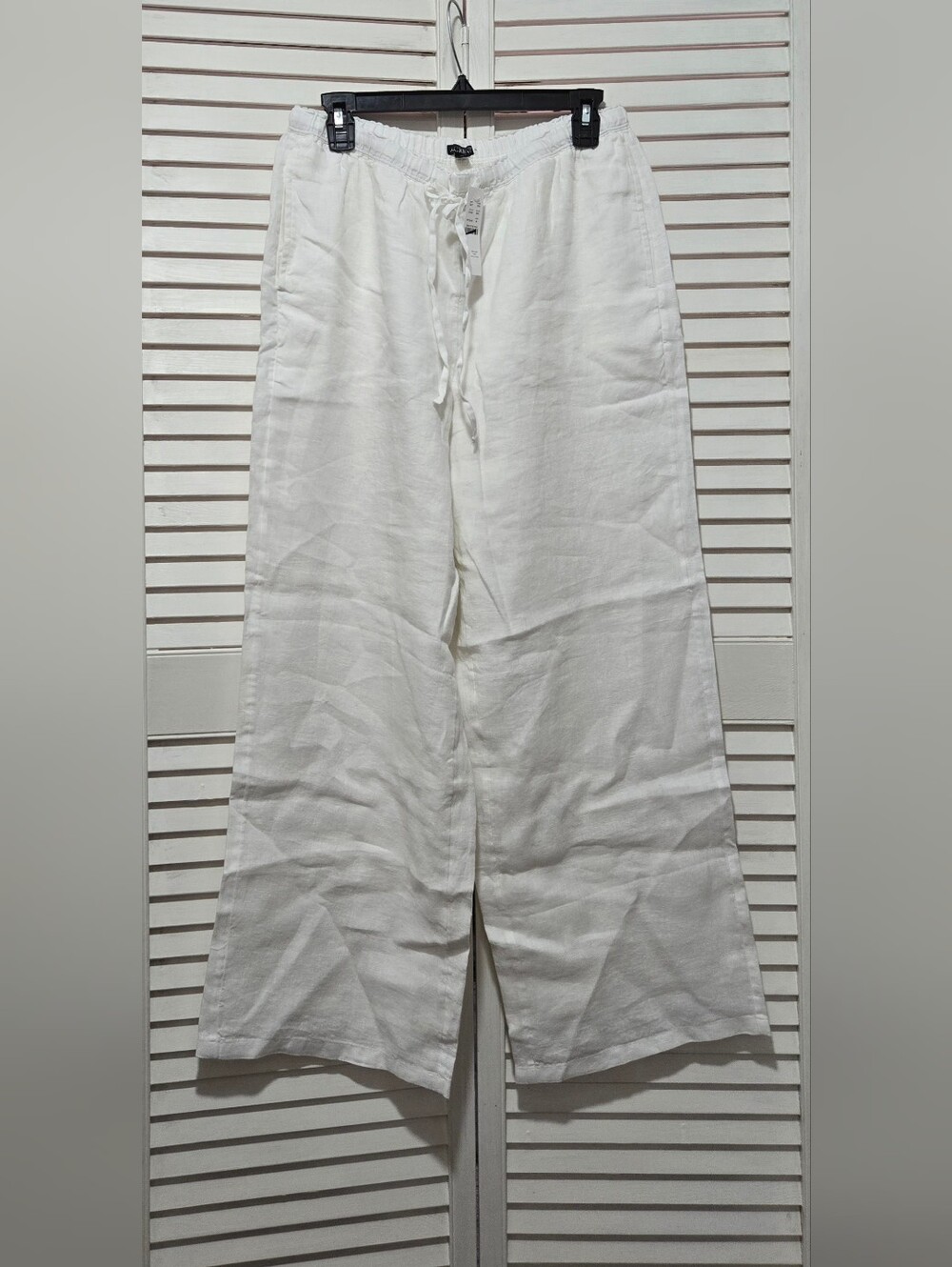 Nwt J. Crew Soleil Linen Pants In White Size Medium Travel Beach - Picture 5 of 9